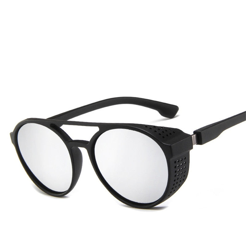 Gafas de Sol Redondas Steampunk — Lente de Color con Protectores Laterales