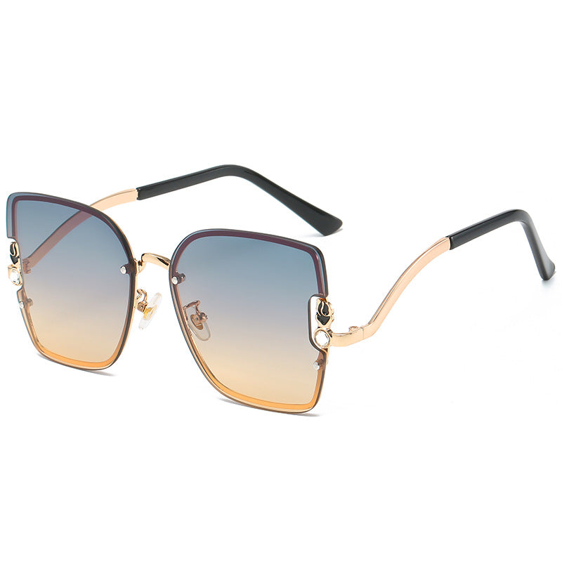 Gafas de Sol Semi-Sin Montura Dorada — Lente Degradada