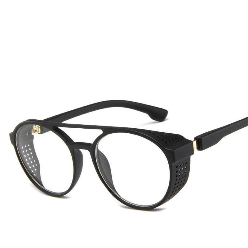 Gafas de Sol Redondas Steampunk — Lente de Color con Protectores Laterales
