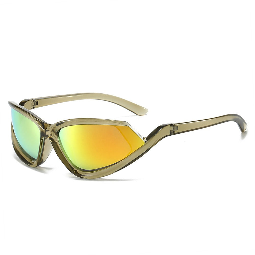 Gafas de Sol Envolventes Futuristas — Lente Espejada