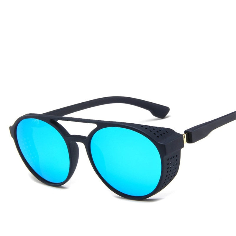 Gafas de Sol Redondas Steampunk — Lente de Color con Protectores Laterales
