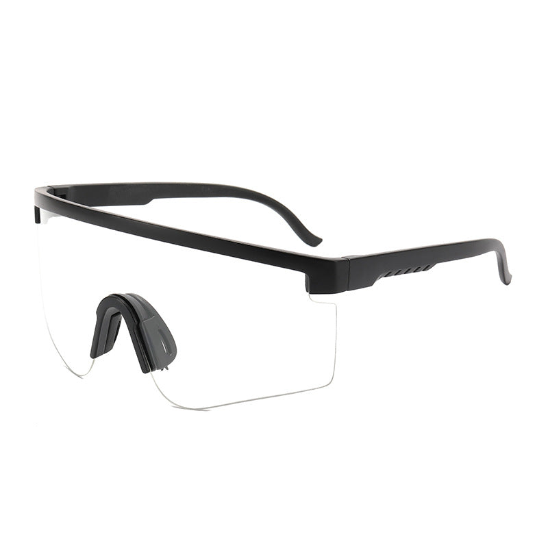 Black Transparent: Gafas de sol deportivas estilo Pit Viper negro transparente — lente espejada panorámica | Cientosiete