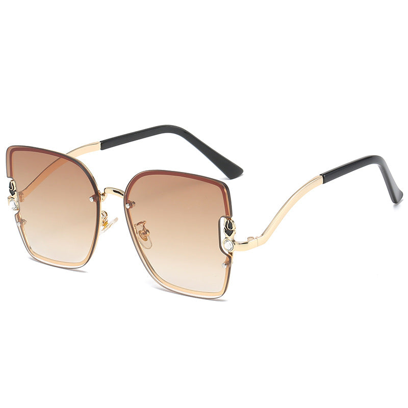 Gafas de Sol Semi-Sin Montura Dorada — Lente Degradada