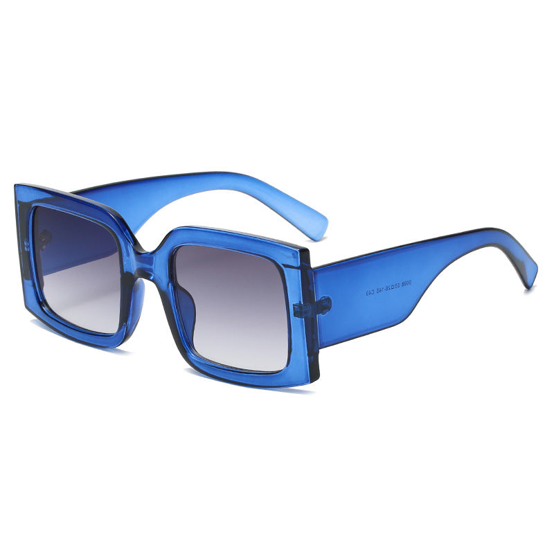 Gafas de sol cuadradas oversize chunky azules con doble marco interior — estilo maison | Cientosiete