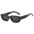 Gafas de sol rectangulares retro chunky, montura negra lente negra UV400 — Cientosiete