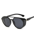 Gafas de Sol Redondas Steampunk — Lente de Color con Protectores Laterales