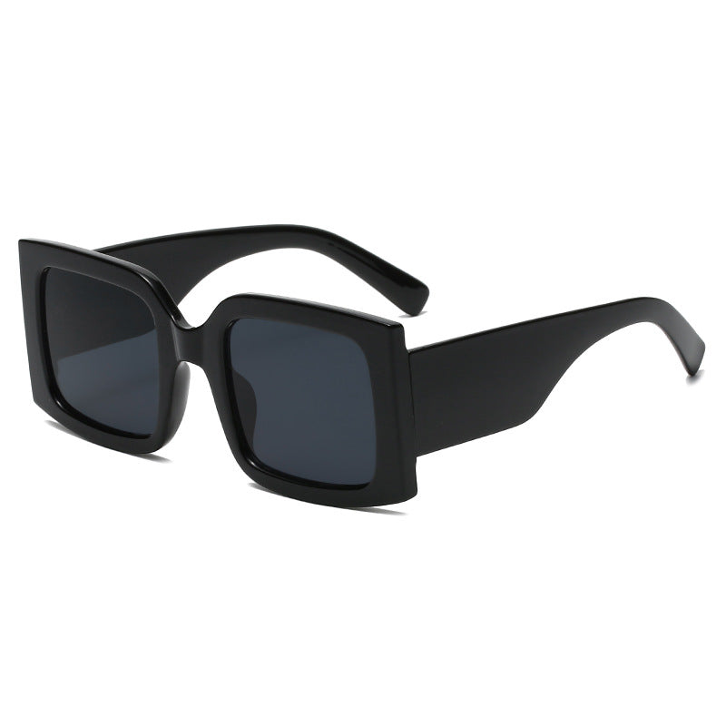 Gafas de sol cuadradas oversize chunky negras con doble marco interior — estilo maison | Cientosiete